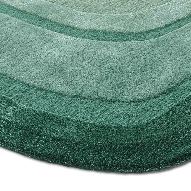 Green Color Hand-Tufted Irregular Rug