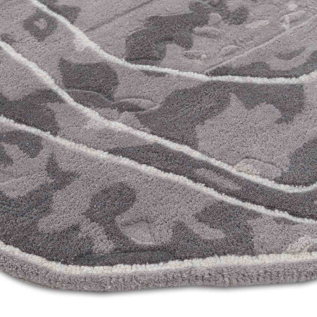 Grey Color Premium Handmade Woolen Irregular Rug