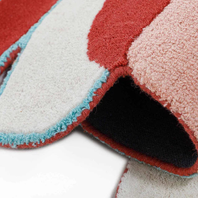 Red Color Premium Handmade Woolen Irregular Rug