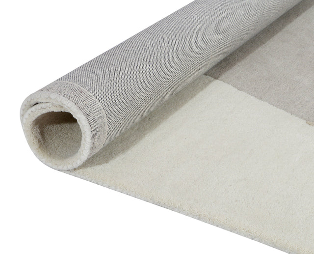 Beige Color Premium Handmade Woolen Irregular Rug
