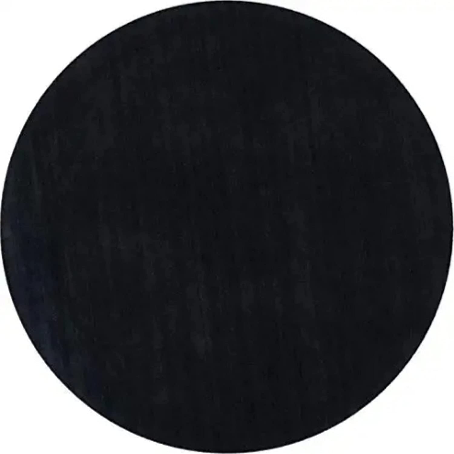 Black Hand Tufted Round Rug – Solid Carpet for Modern Homes