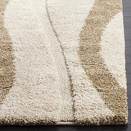 Beige & Ivory Shaggy Carpet | Soft & Fluffy Microfiber Area Rug