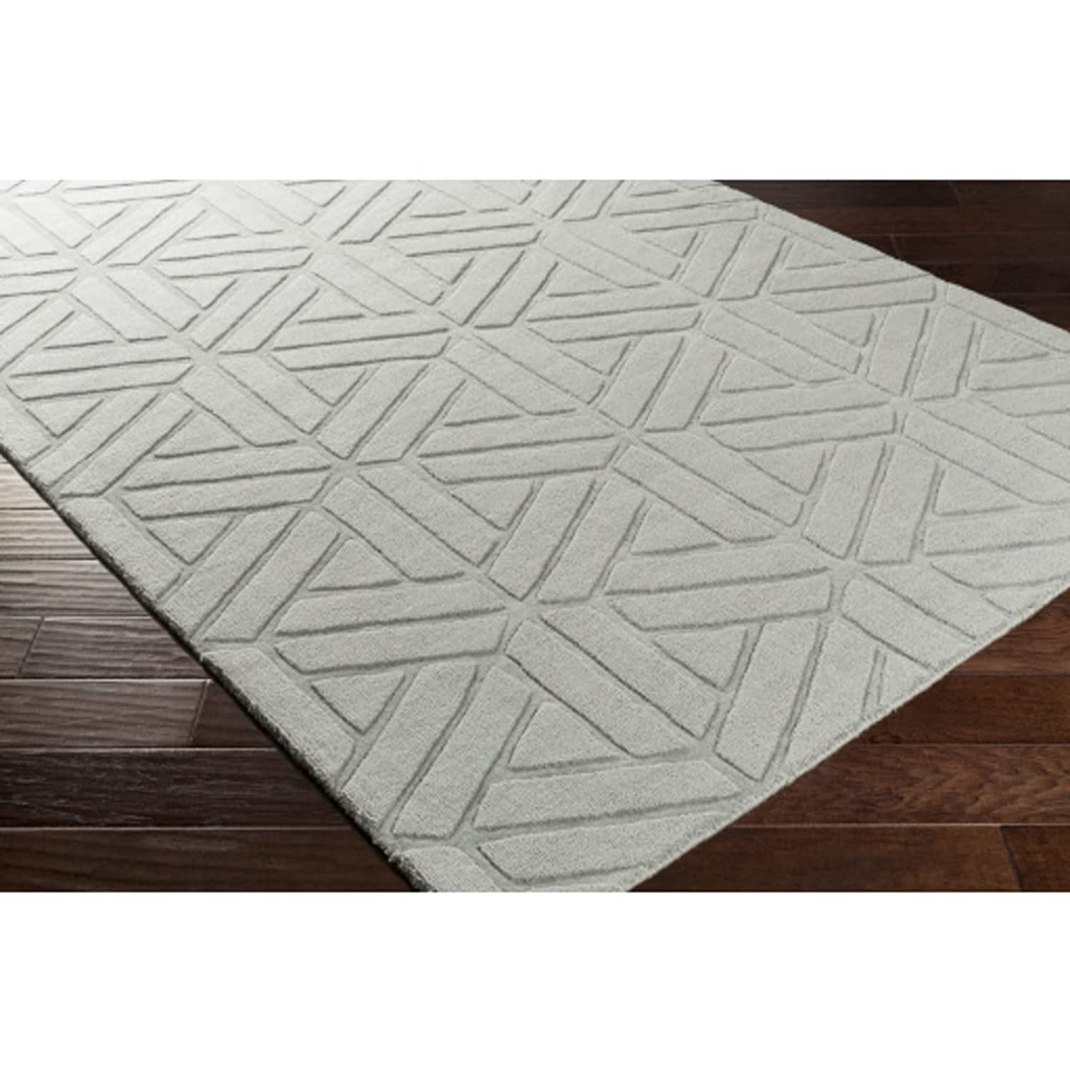 Grey Cut-Loop Hand-Tufted Wool Rug