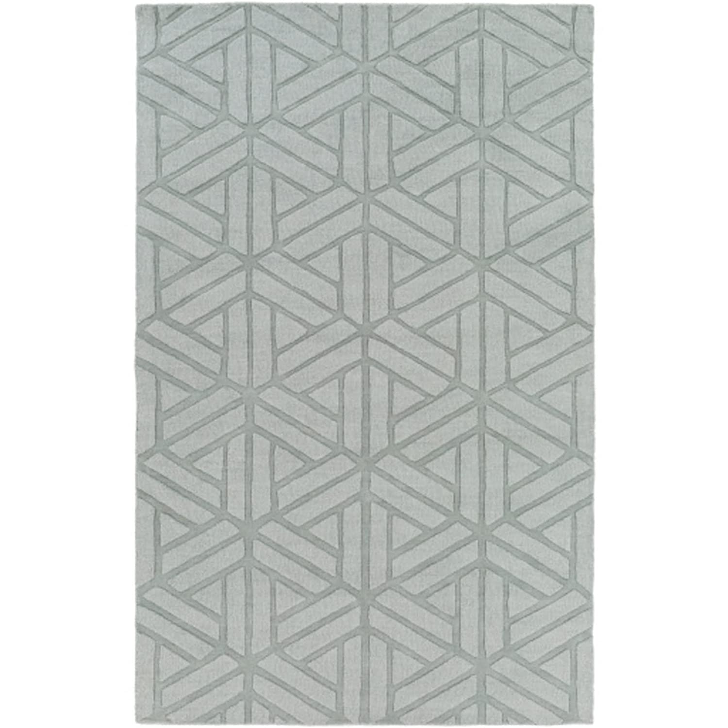 Grey Cut-Loop Hand-Tufted Wool Rug