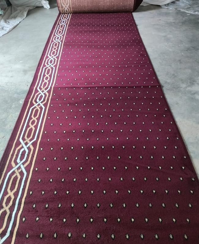 Maroon Janamaz Roll – Premium Masjid Carpet | Mosque Prayer Mat & Janamaz Rug