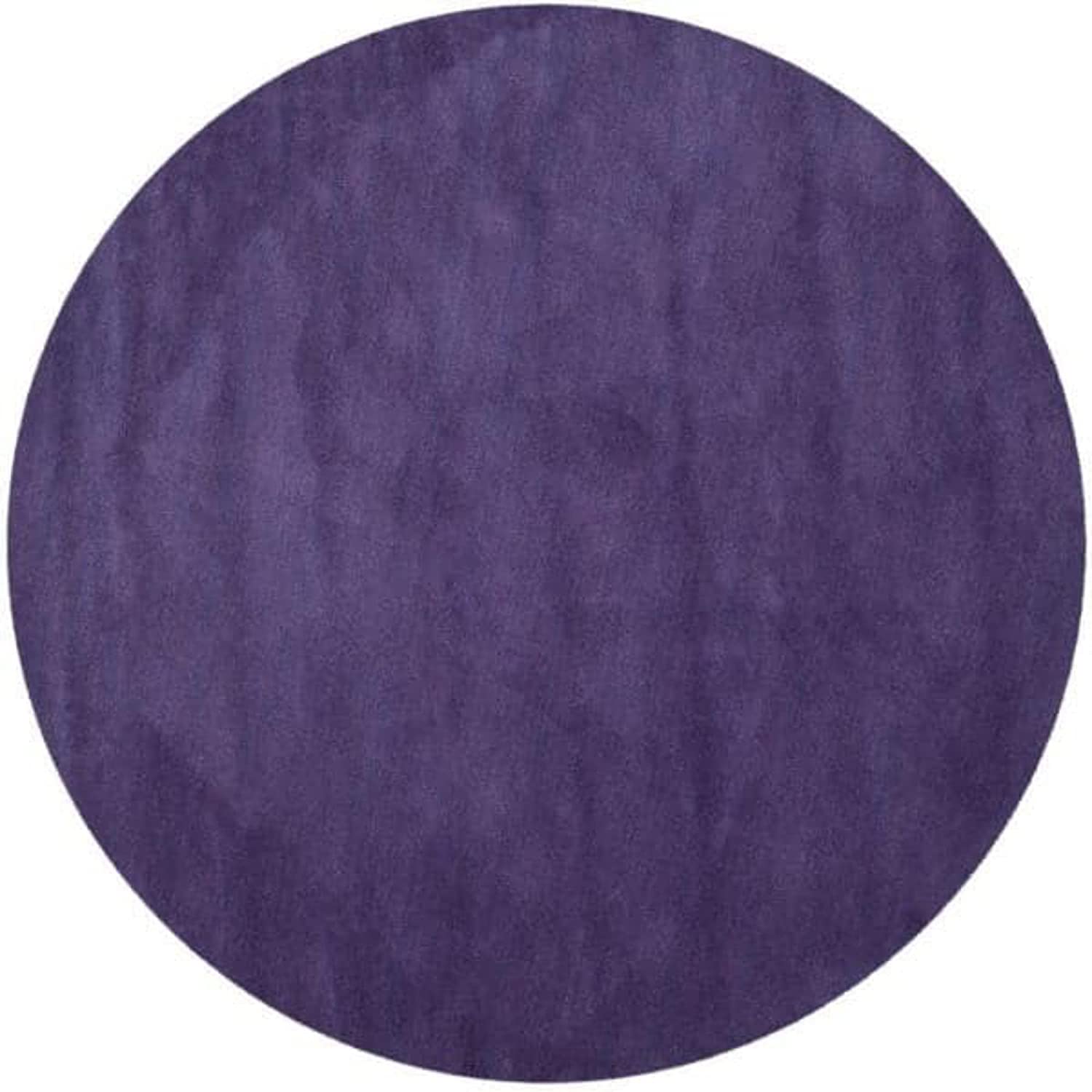 Purple Hand Tufted Round Rug – Solid Carpet for Modern Homes