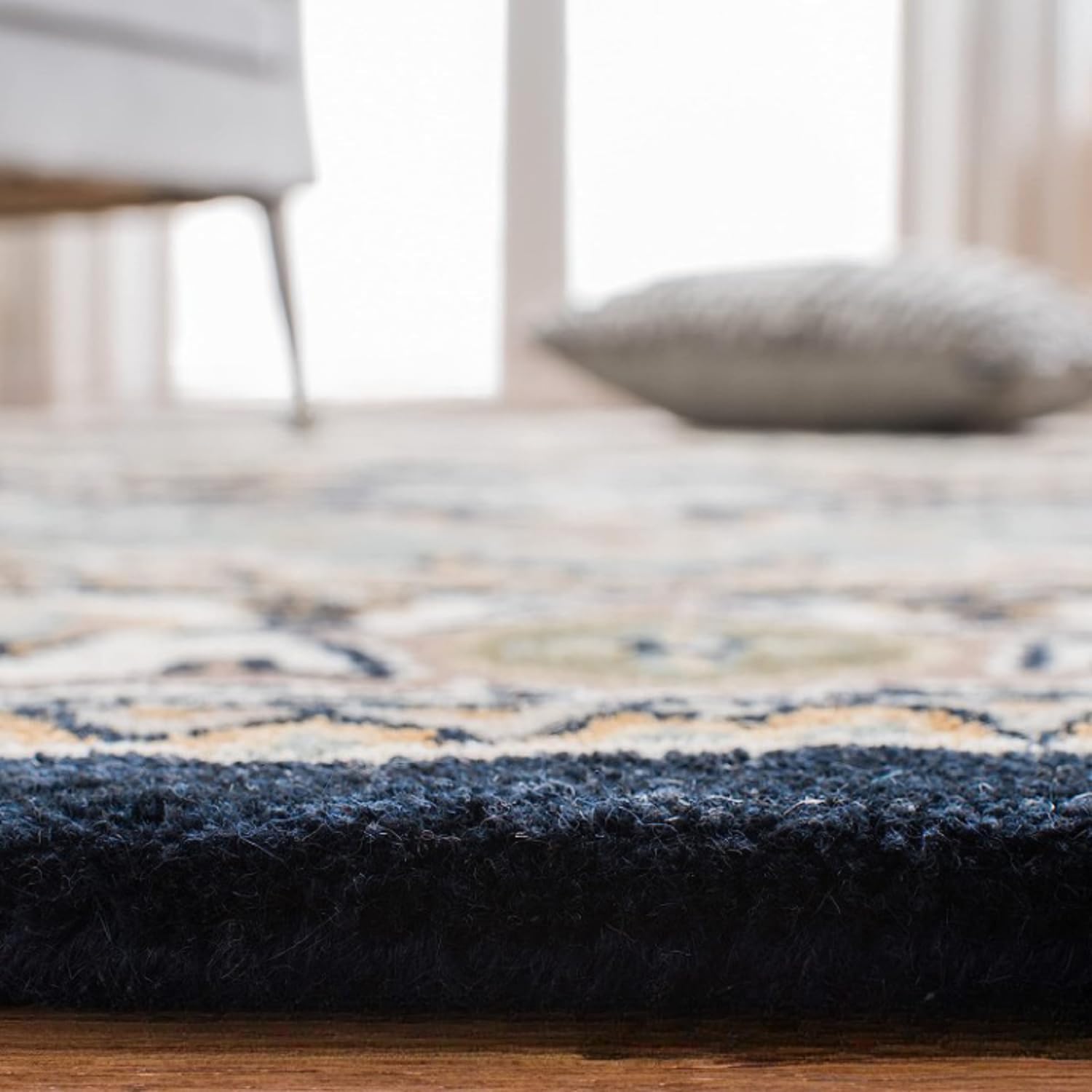 Black Persian Heriz Area Rug