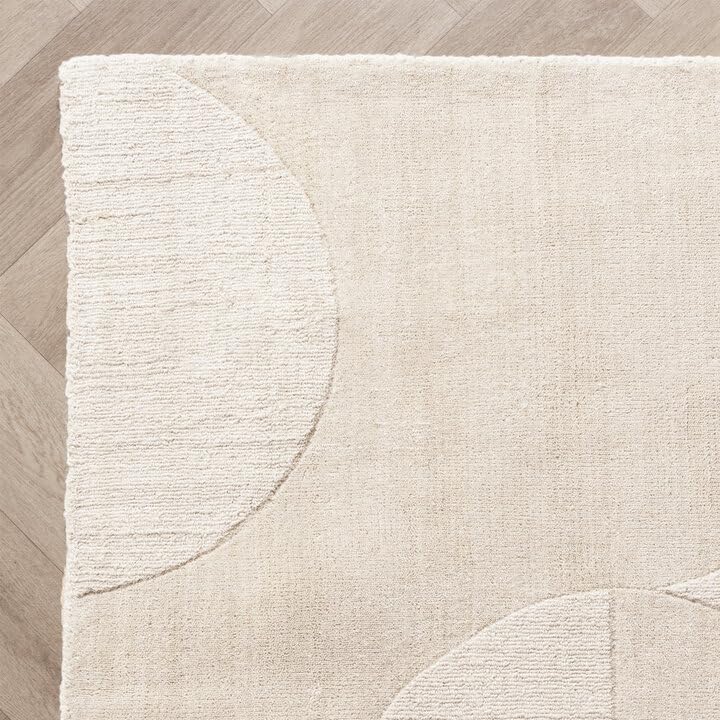 Ivory Cut-Loop Hand-Tufted Wool Rug