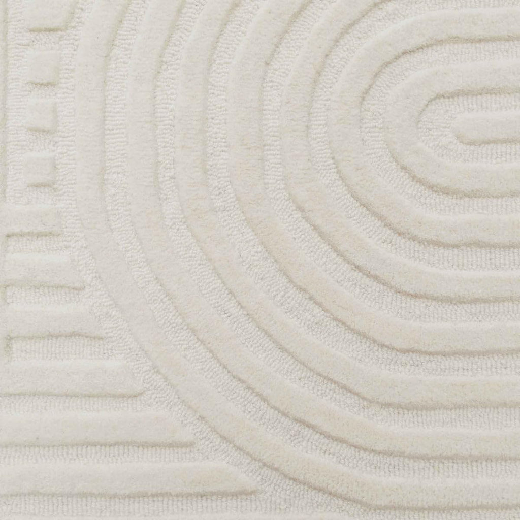 Ivory Cut-Loop Hand-Tufted Wool Rug