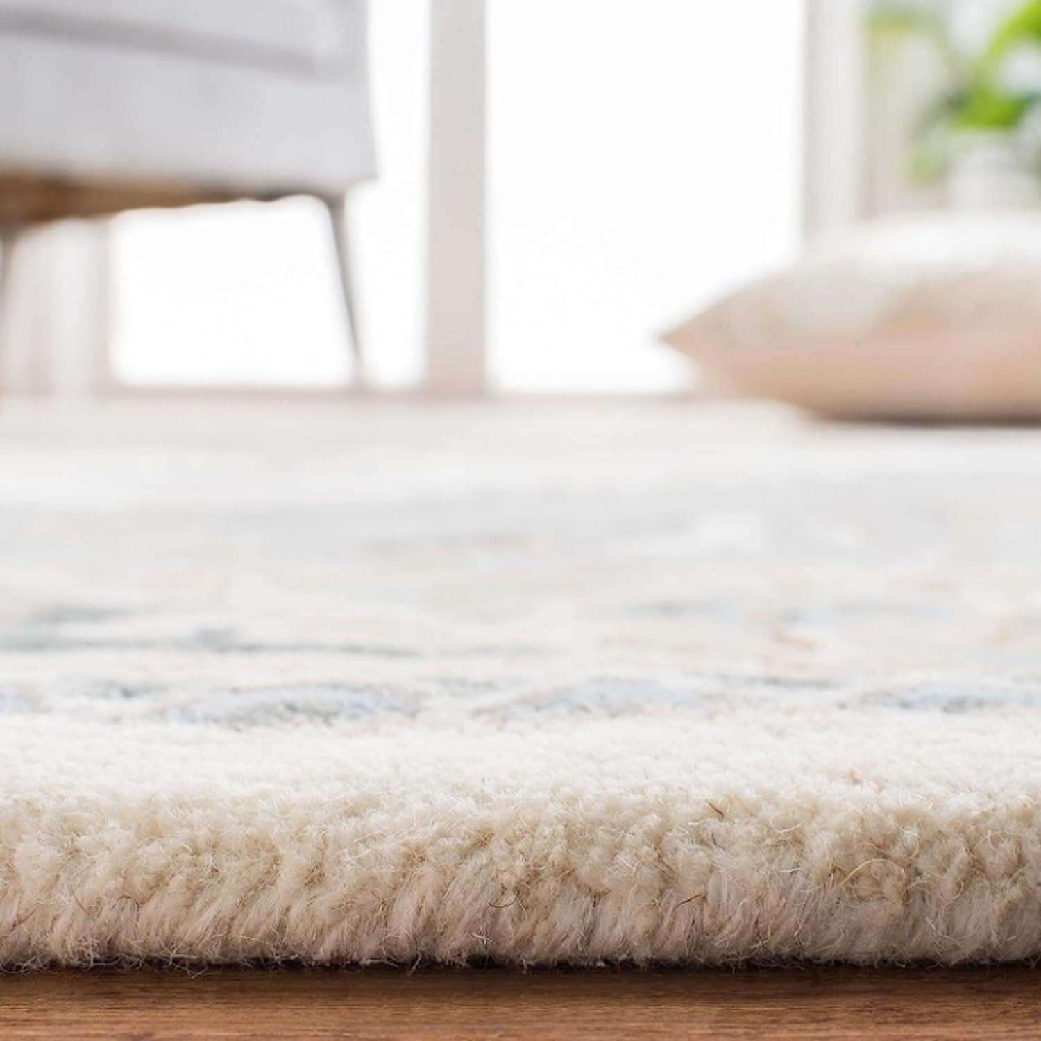White Persian Heriz Area Rug