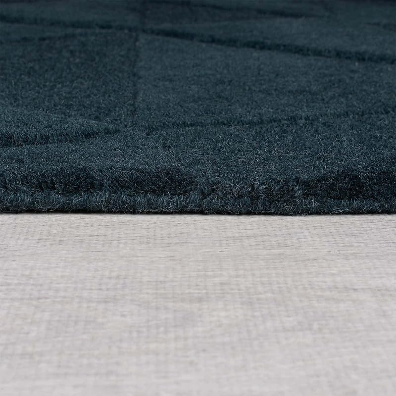 Dark Grey Cut-Loop Hand-Tufted Wool Rug