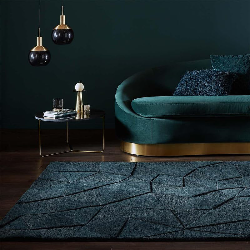 Dark Grey Cut-Loop Hand-Tufted Wool Rug
