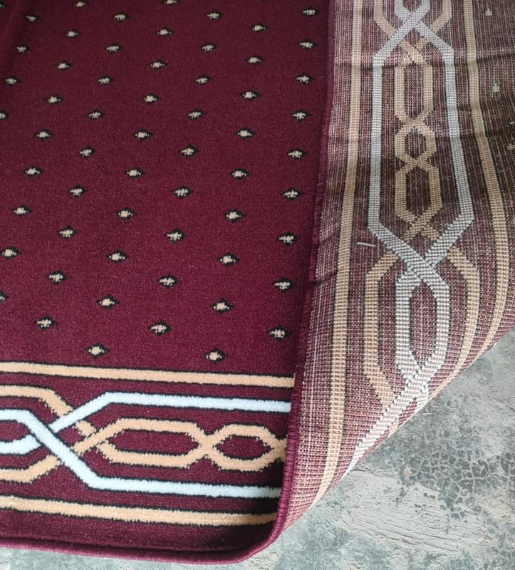 Maroon Janamaz Roll – Premium Masjid Carpet | Mosque Prayer Mat & Janamaz Rug