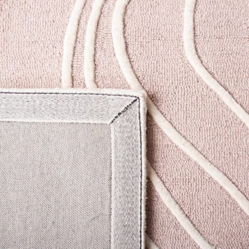 Orange Beige Cut-Loop Hand-Tufted Wool Rug