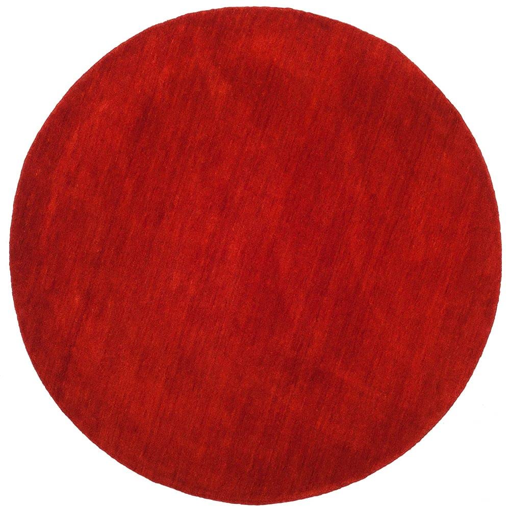 Rust Hand Tufted Round Rug – Solid Carpet for Modern Homes