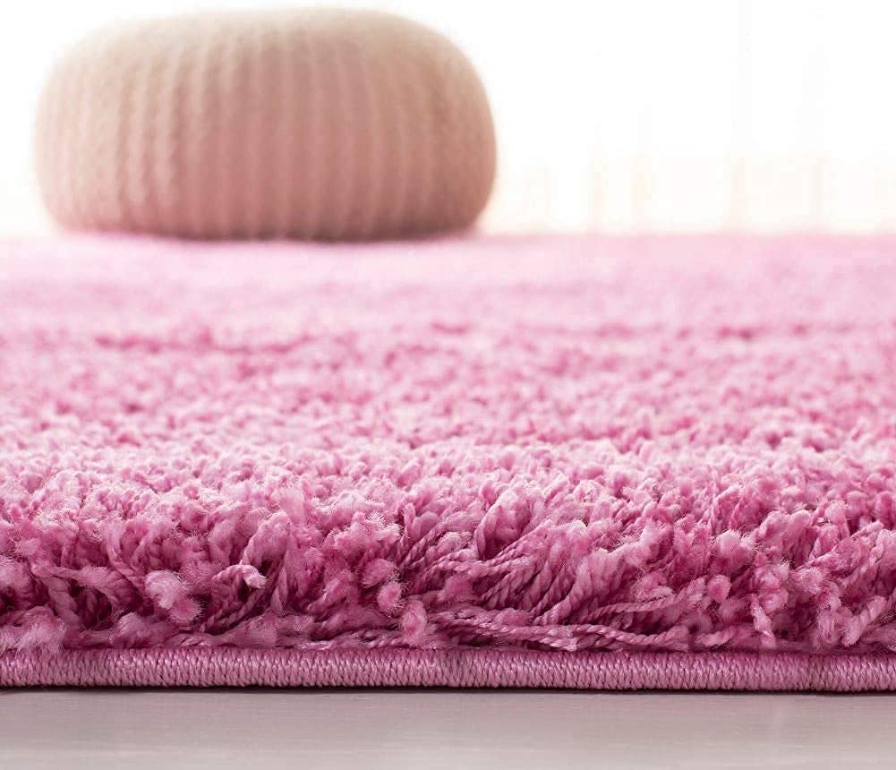 Pink Handmade Shaggy Carpet – Ultra Soft Area Rug for Living Room & Bedroom