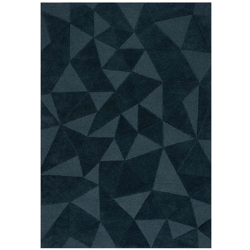 Dark Grey Cut-Loop Hand-Tufted Wool Rug