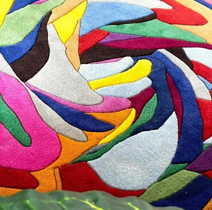 Multicolor Hand-Tufted Irregular Shaped Rug