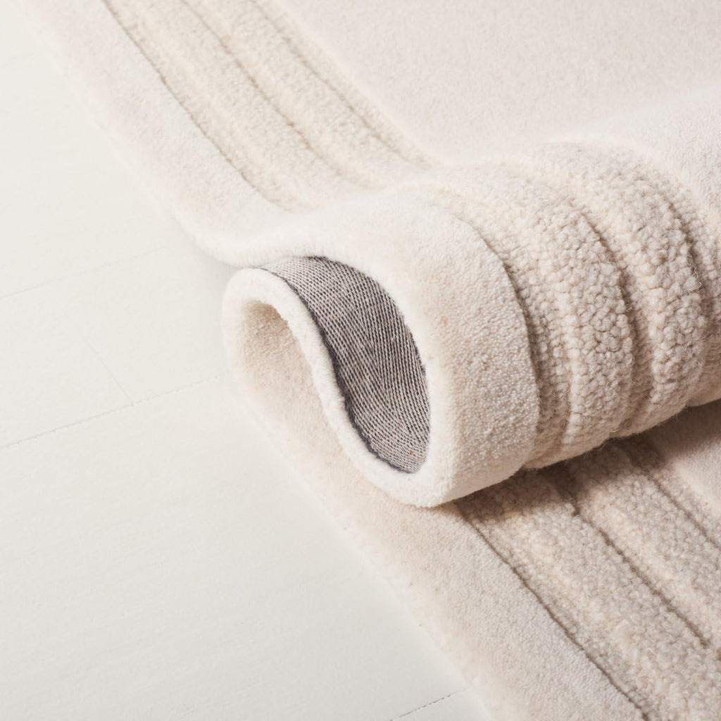 Ivory Cut-Loop Hand-Tufted Wool Rug