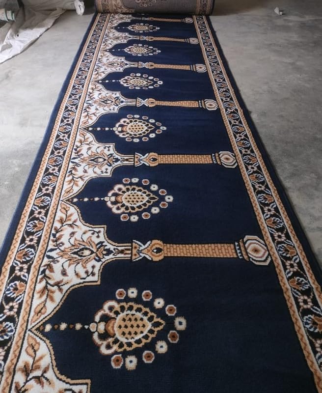 Blue Janamaz Roll – Premium Masjid Carpet | Mosque Prayer Mat & Janamaz Rug