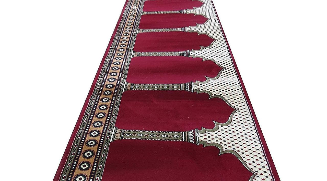 Red Janamaz Roll – Premium Masjid Carpet | Mosque Prayer Mat & Janamaz Rug