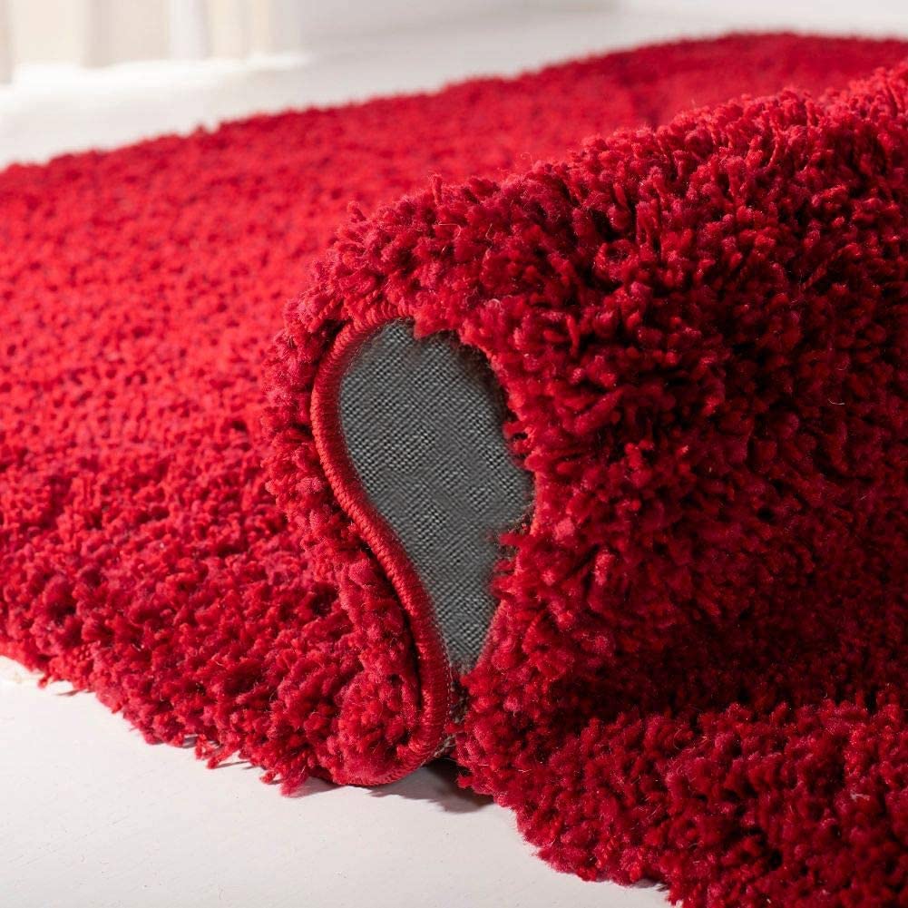 Red Handmade Shaggy Carpet – Ultra Soft Area Rug for Living Room & Bedroom