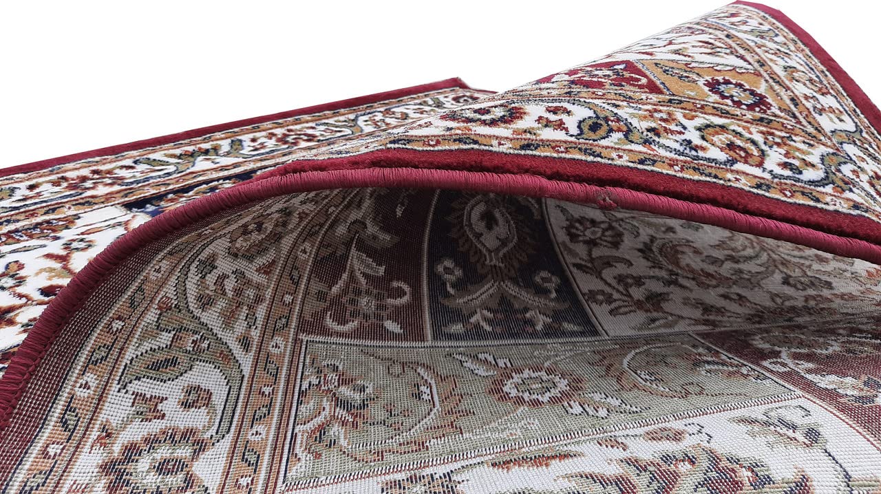 Maroon Color Kashmiri Persian Design Area Rug