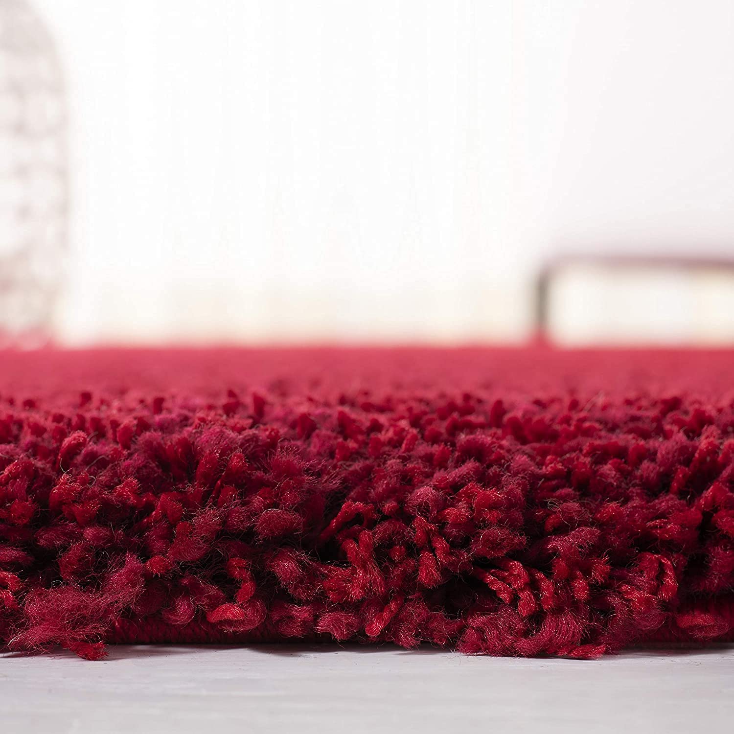 Red Handmade Shaggy Carpet – Ultra Soft Area Rug for Living Room & Bedroom