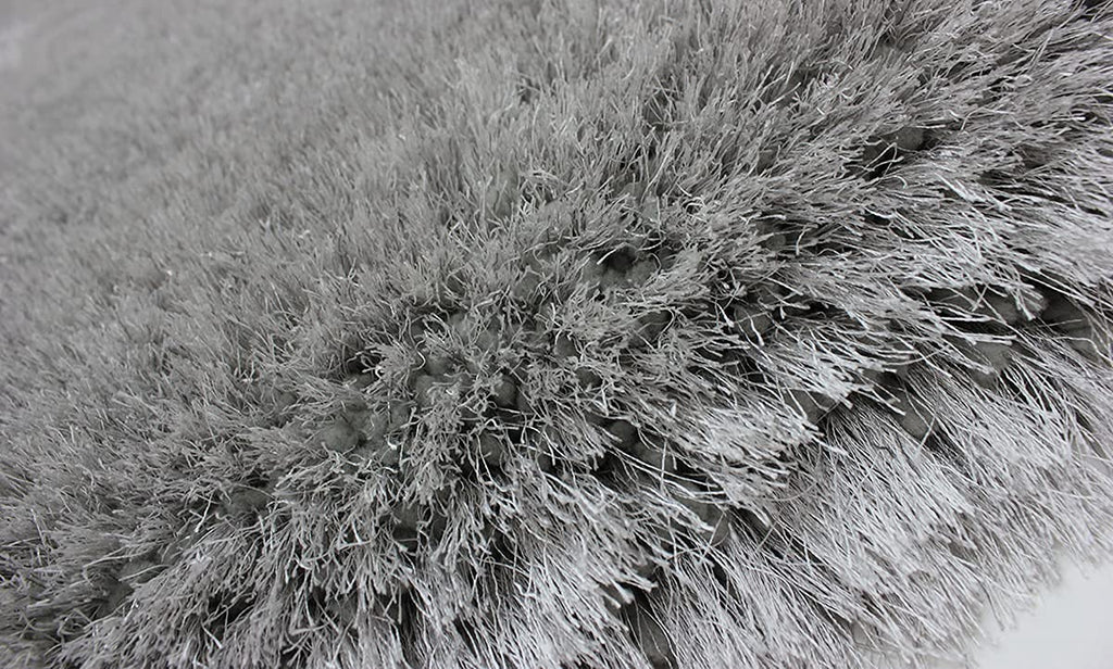 Silver Handmade Shaggy Carpet – Ultra Soft Area Rug for Living Room & Bedroom