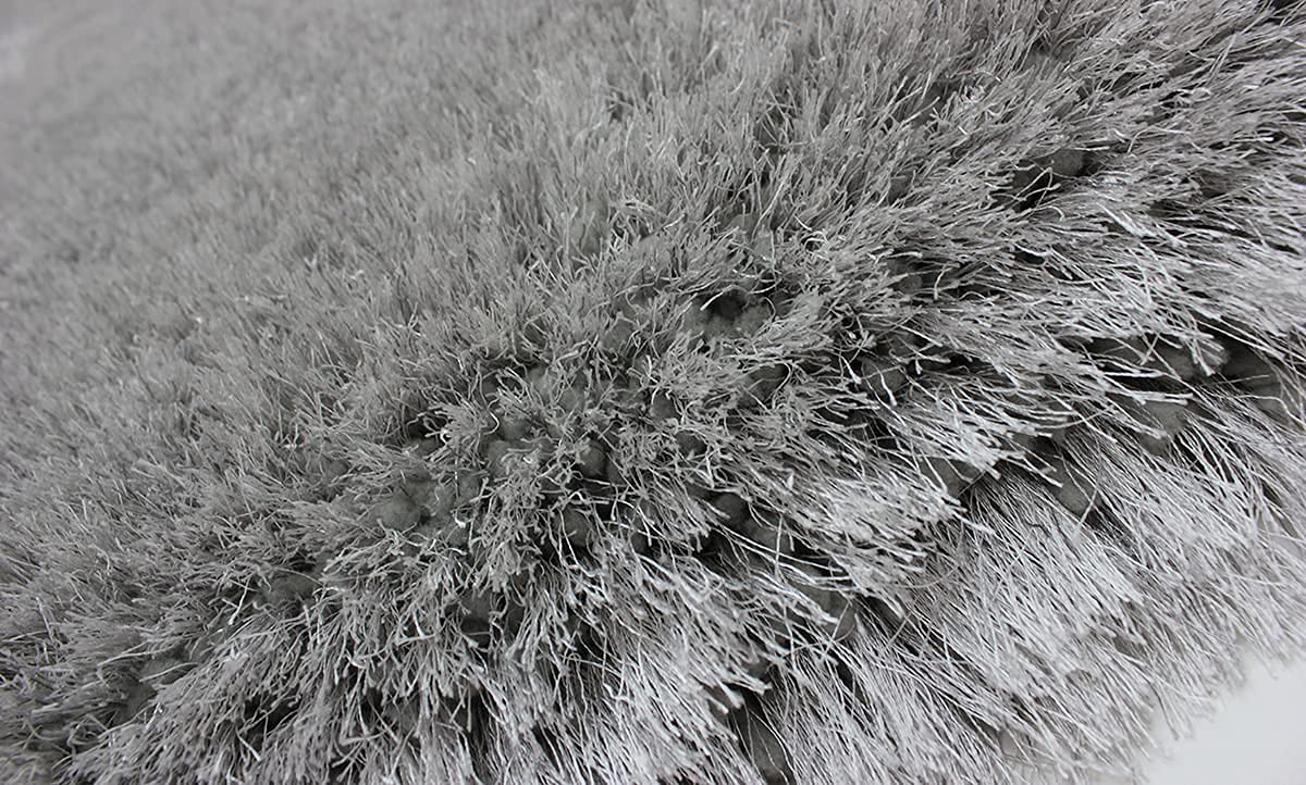Silver Handmade Shaggy Carpet – Ultra Soft Area Rug for Living Room & Bedroom