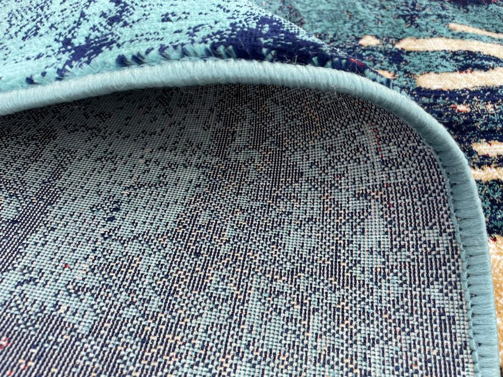 Modern Abstract Area Rug – Designer Washable Rug for Living Spaces