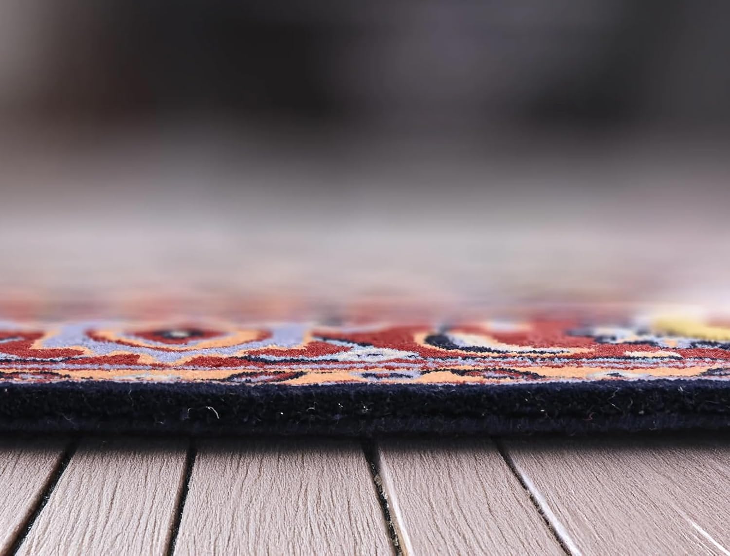 Handmade Hand-Tufted Wool Rug – Tibetan Tiger Design with Oriental Border