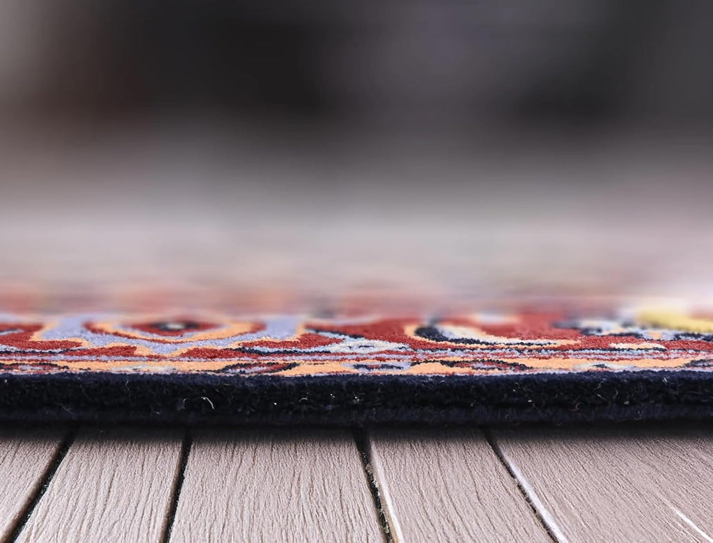 Handmade Hand-Tufted Wool Rug – Tibetan Tiger Design with Oriental Border