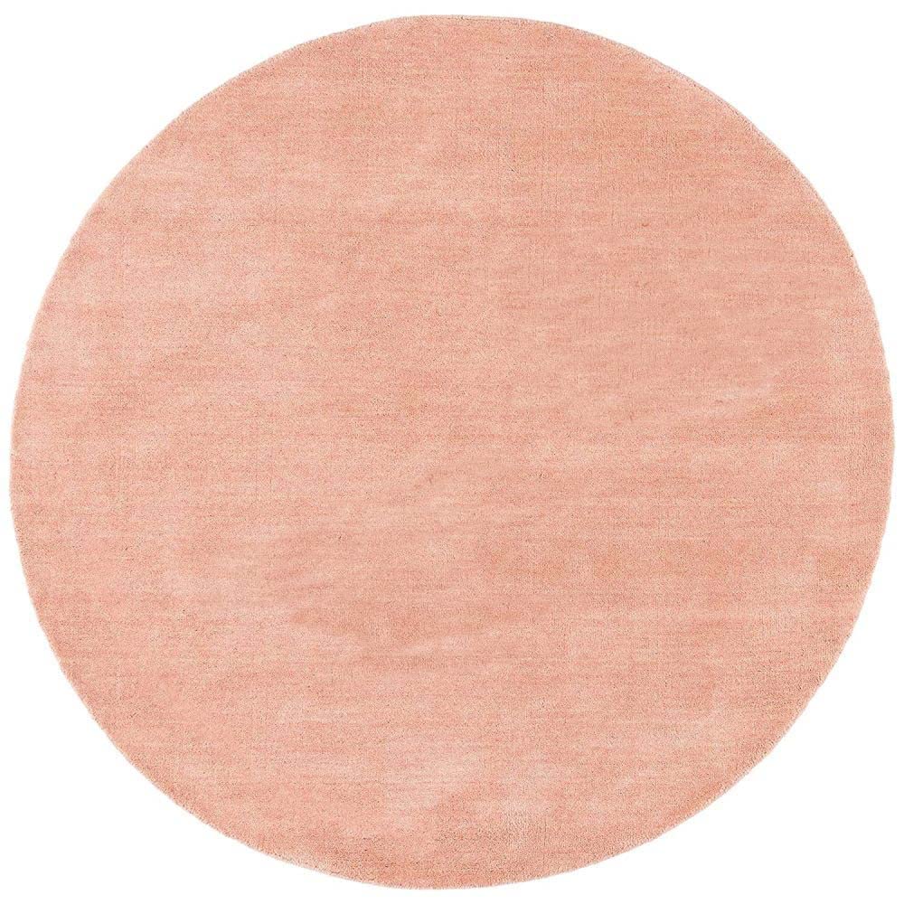Baby Pink Hand Tufted Round Rug – Solid Carpet for Modern Homes