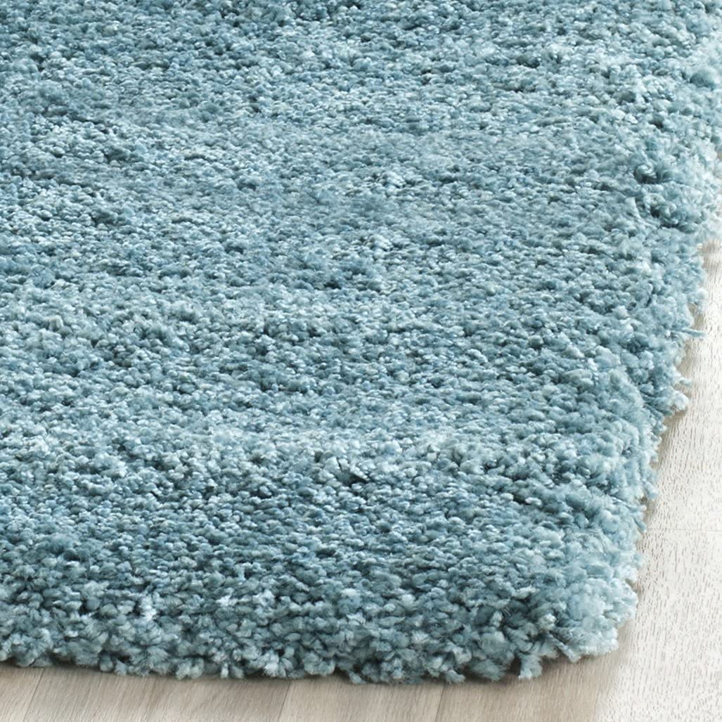 Sky Blue Handmade Shaggy Carpet – Ultra Soft Area Rug for Living Room & Bedroom