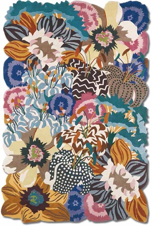 Multicolor Foliage Hand-Tufted Irregular Rug