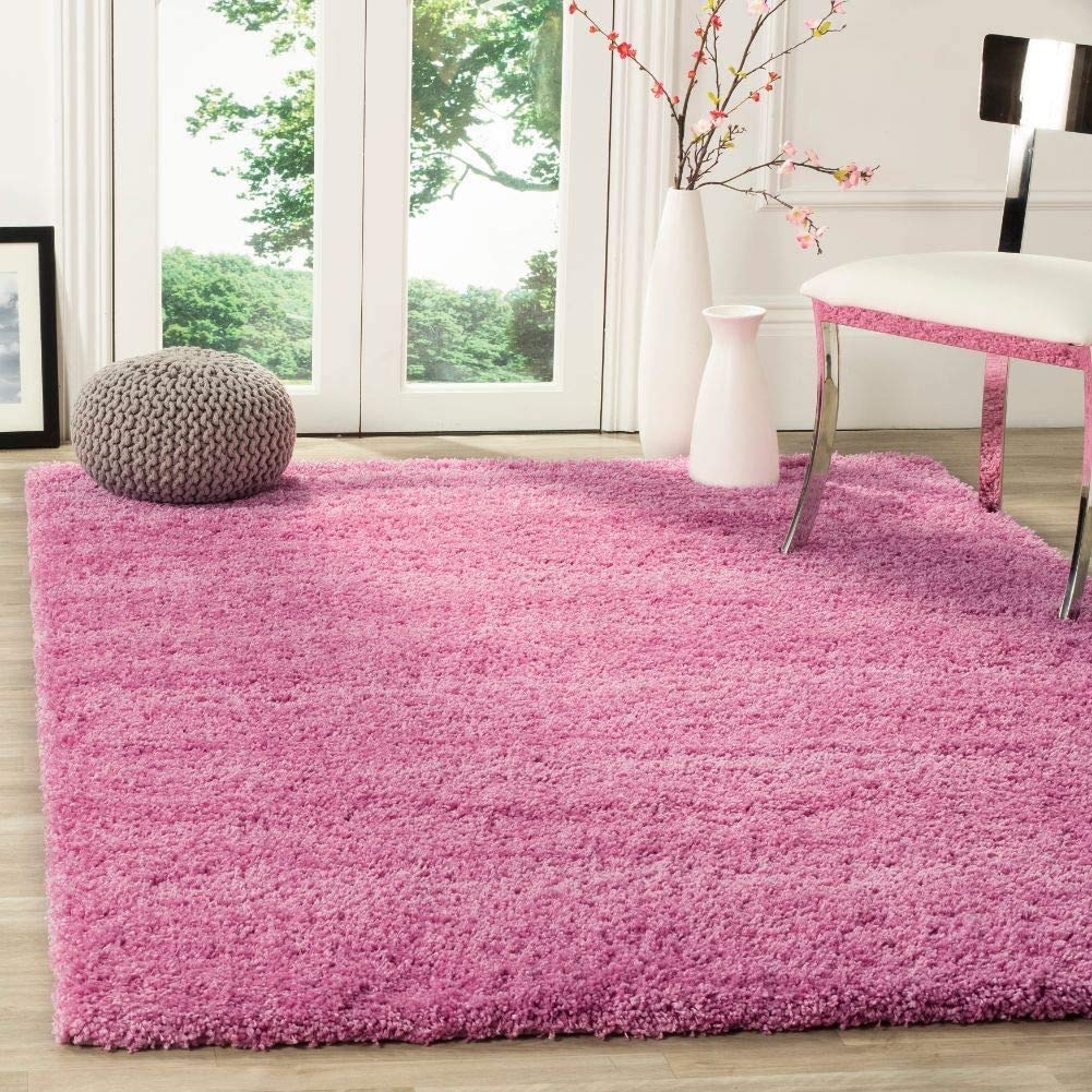 Pink Handmade Shaggy Carpet – Ultra Soft Area Rug for Living Room & Bedroom