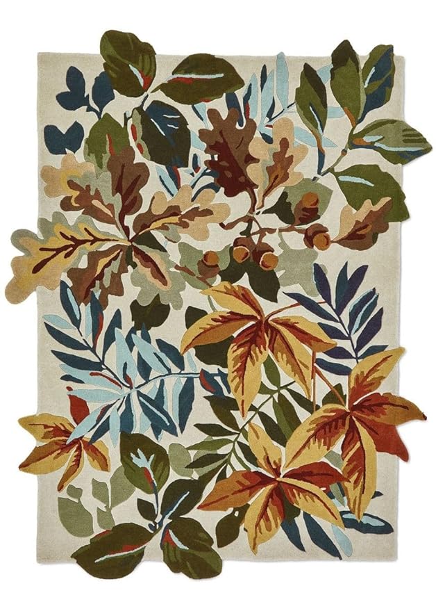 Multicolor Foliage Hand-Tufted Irregular Rug