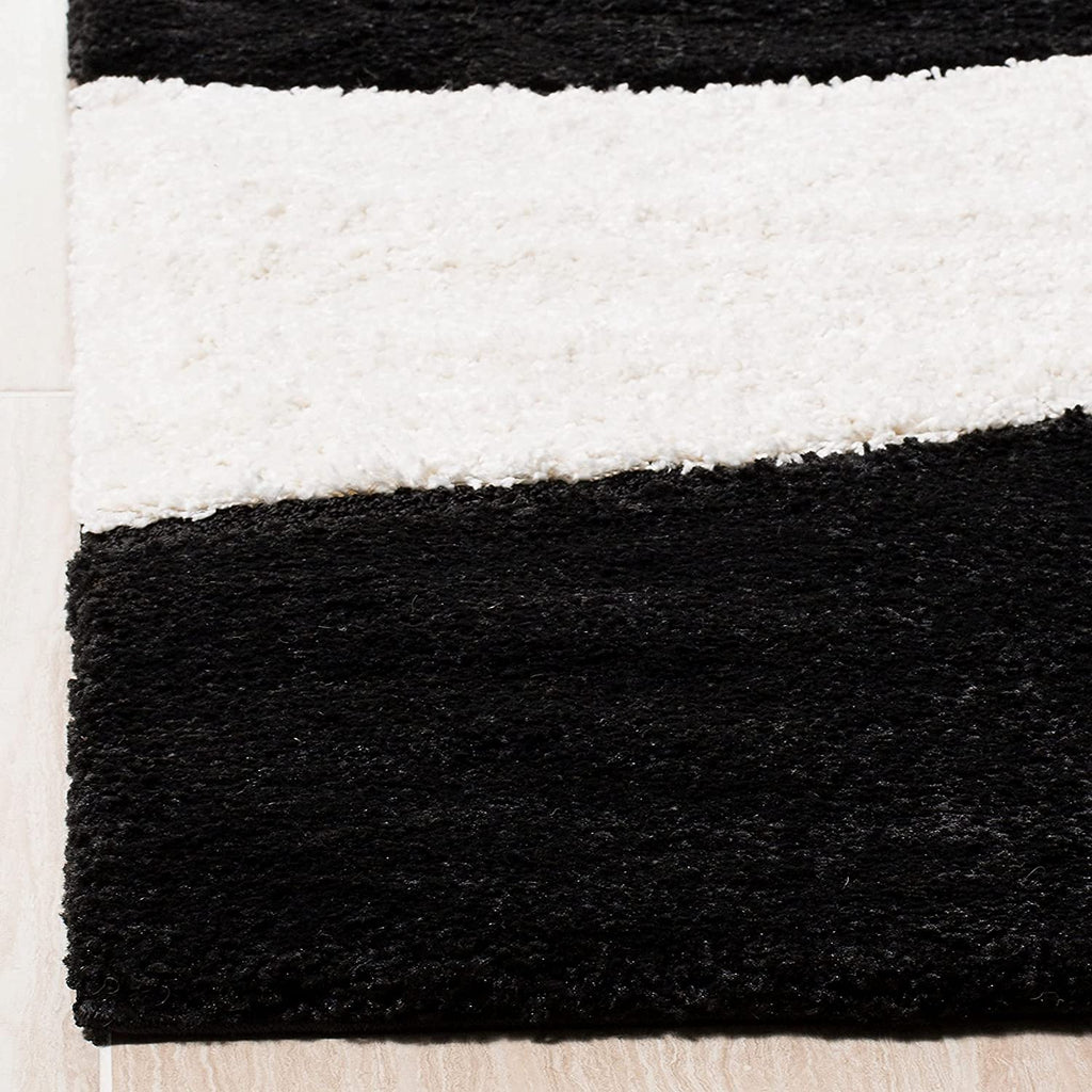 Red & Black Shaggy Carpet | Luxurious Handmade Microfiber Area Rug