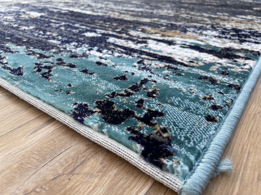 Washable Modern Abstract Area Rug – Non-Shedding Acrylic Wool Rug