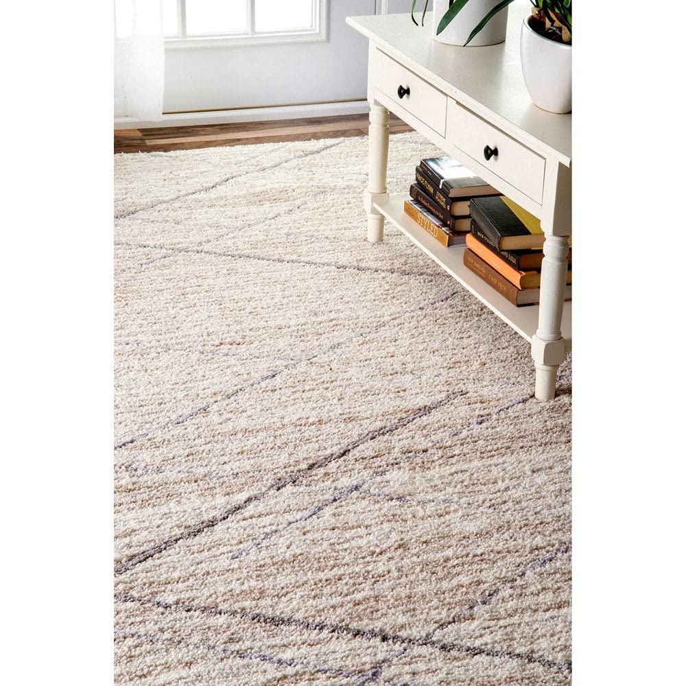 Ivory Beige Handmade Ombre Microfibre Carpet – Soft Area Rug for Living Room, Bedroom & Hall