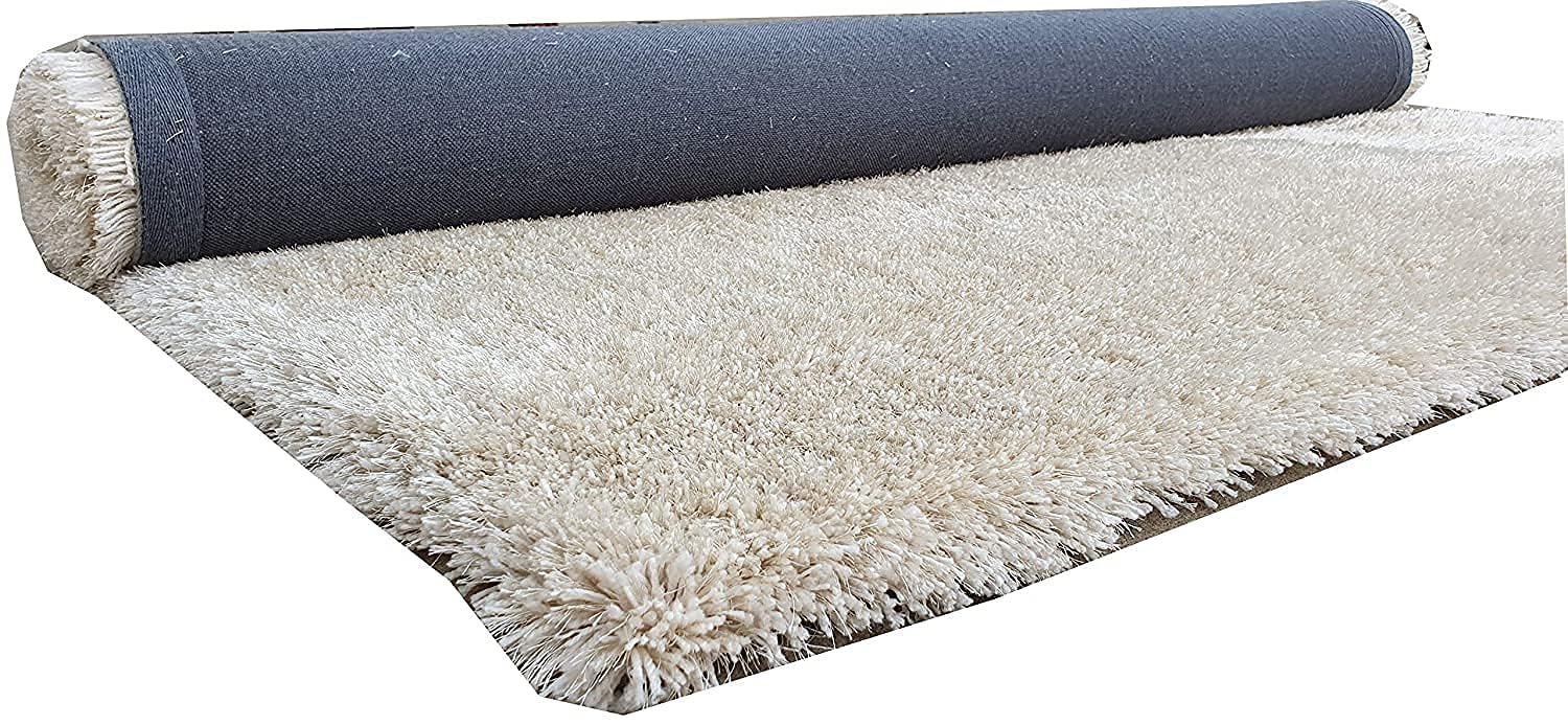 Ivory Handmade Shaggy Carpet – Ultra Soft Area Rug for Living Room & Bedroom