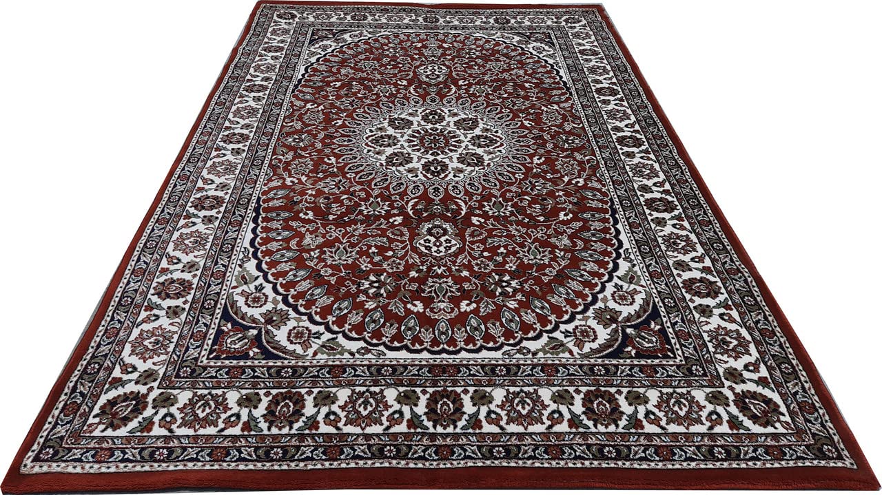 Maroon Color Kashmiri Persian Design Area Rug