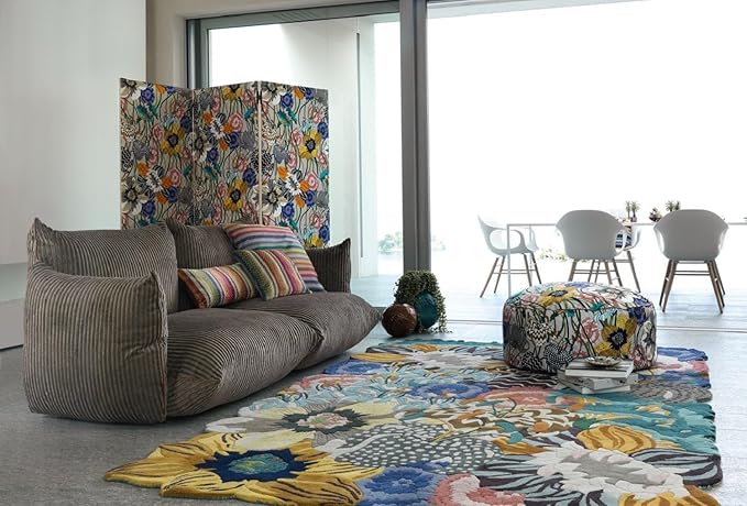 Multicolor Foliage Hand-Tufted Irregular Rug
