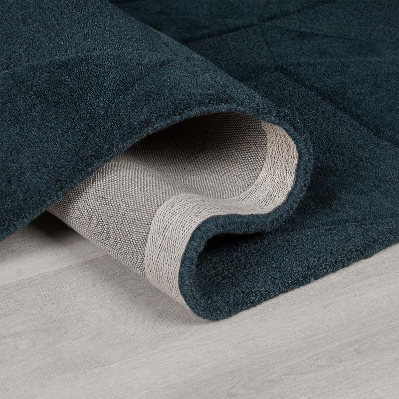 Dark Grey Cut-Loop Hand-Tufted Wool Rug