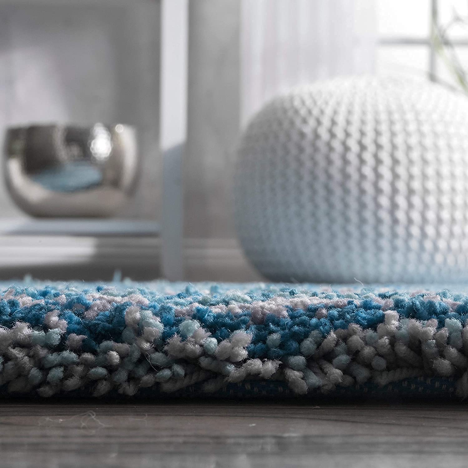 Torquoise Handmade Ombre Microfibre Carpet – Soft Area Rug for Living Room, Bedroom & Hall