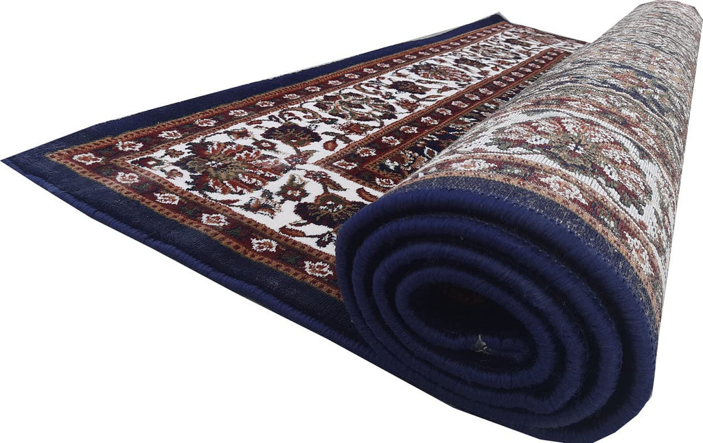 Blue Color Kashmiri Persian Design Area Rug