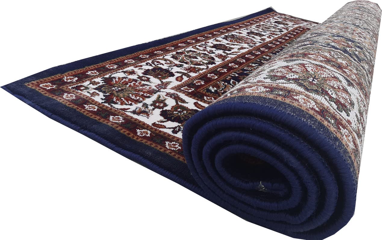 Blue Color Kashmiri Persian Design Area Rug