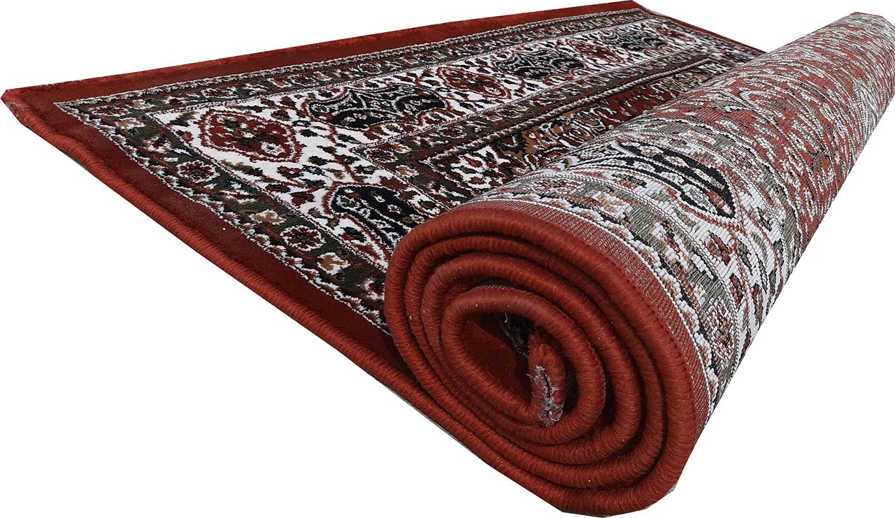 Maroon Color Kashmiri Persian Design Area Rug