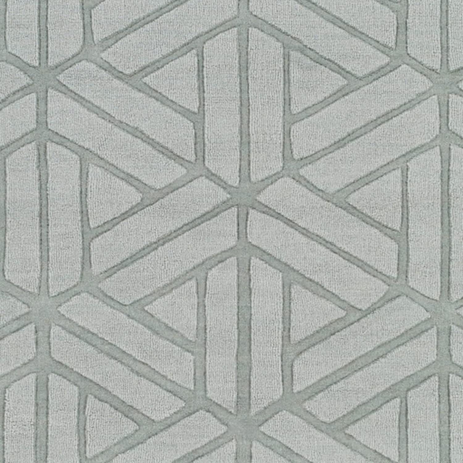 Grey Cut-Loop Hand-Tufted Wool Rug